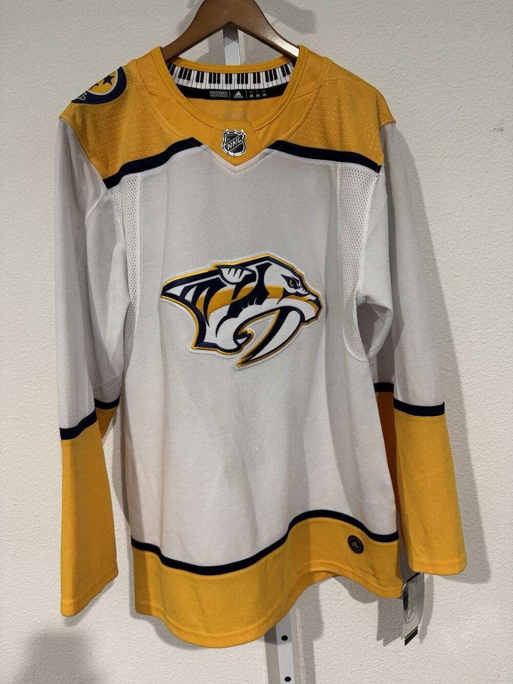 Nashville Predators Authentic Adidas PrimeGreen Home Jersey Size 46 NWT